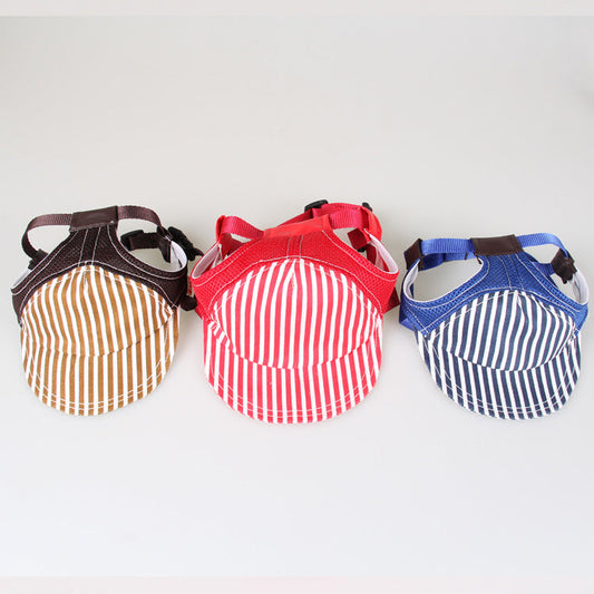 HKM-533011 Adjustable Cotton Baseball Cap for Large Dogs - Available in Red, Blue, Coffee