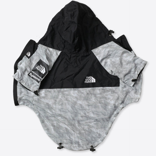 HKM-534931 Large Dog Shell Jacket - Lightweight Polyester Pet Clothing in Waste Paper Print