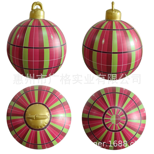 HKM-535571 Inflatable LED Christmas Ball Decoration in Various Colors and Designs for Holiday Atmosphere