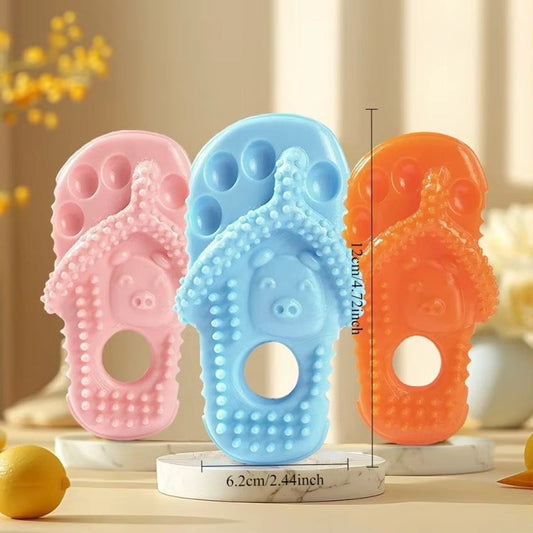 HKM-535891 Durable Rubber Chewing Slippers for Dogs - Teething Toys for Oral Health and Dental Care