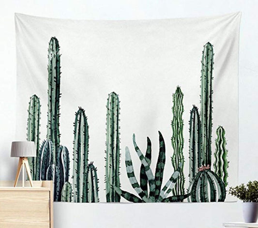 HKM-536147 Cactus Design Polyester Tapestry for Decorative Backgrounds
