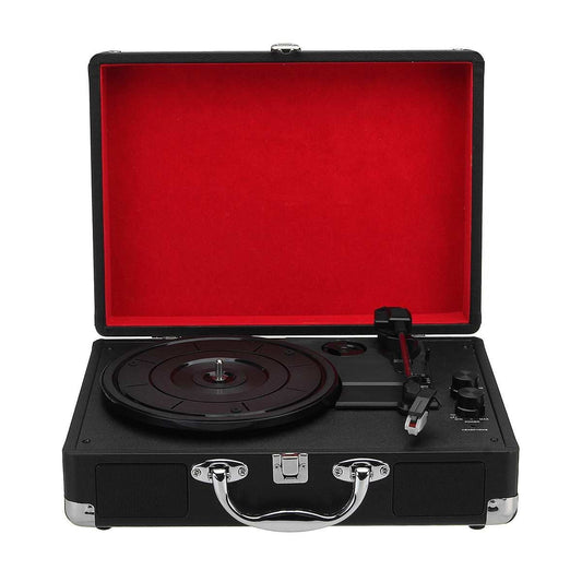 HKM-539603 Bluetooth Audio Record Player with Black Finish, Handmade Craft, Includes Power Cord and Manual