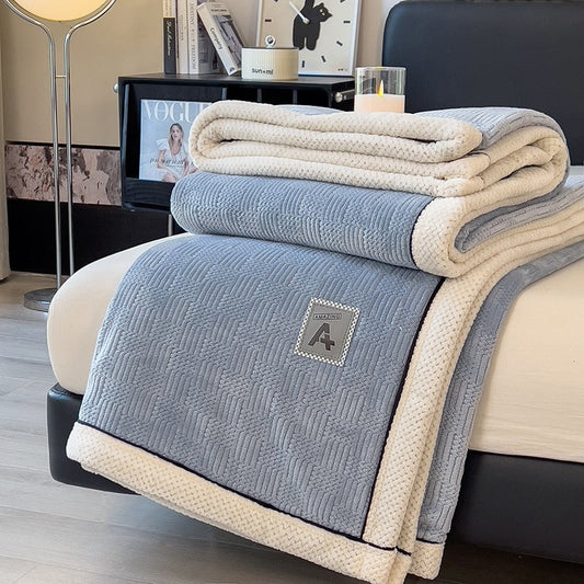HKM-541203 Soft Knitted Coral Fleece Blanket for Maternal and Child in Multiple Sizes and Colors