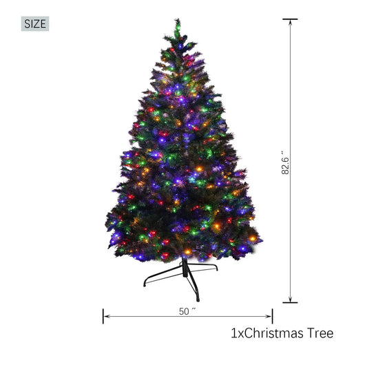 KTX-541651 7ft Mini Premium Christmas Tree with 450 Multicolor LED Lights and 11-Function Control, Made of PET Paper