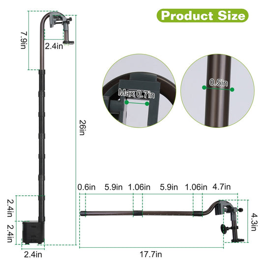 HKM-541715 3-Stage External Canister Filter for Aquariums - 600L/h Flow Rate, 35.4in Height, Easy Installation