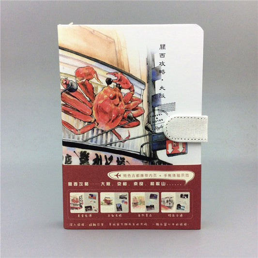 HKM-544275 Small A5 Travel Account Book with Magnetic Buckle, Imitation Leather Cover, 128 Sheets of 100g Paper