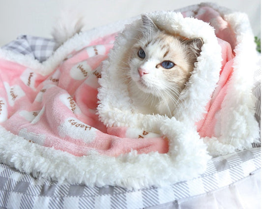 HKM-544787 Cozy Thick Flannel Pet Seat Cushion Blanket - Available in Multiple Sizes