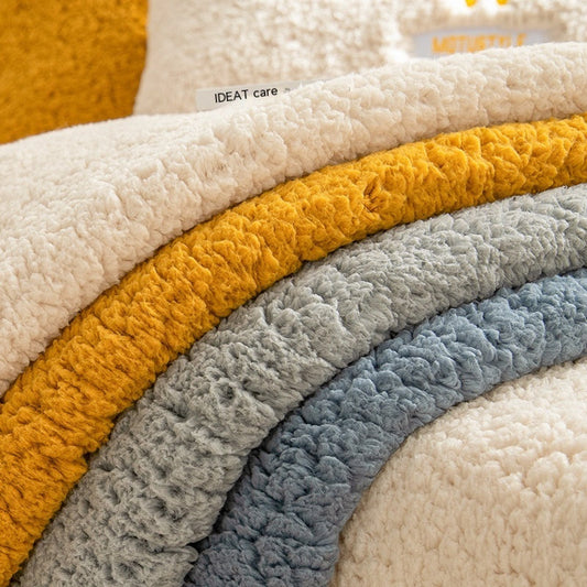 HKM-545811 Lambswool Thickened Fleece Non-Slip Sofa Cover – Multiple Colors & Sizes Available
