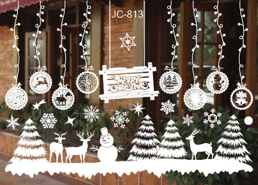HKM-557459 Festive Christmas Window Stickers for Holiday Decorating