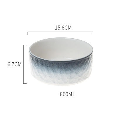 HKM-559187 One-Piece Ceramic Pet Bowl - Anti-Overturning, Gradient Stone Colors
