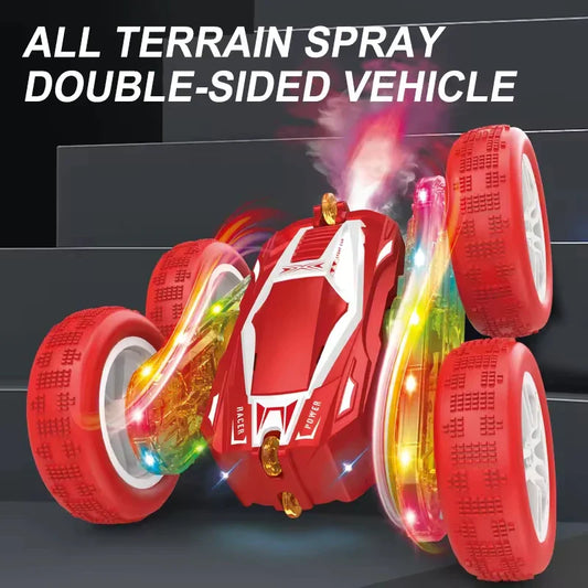 HKM-559571 Double-Sided 2.4G RC Stunt Car with Lights and Spray, 360° Rotation, Remote Control, for Ages 5 and Up