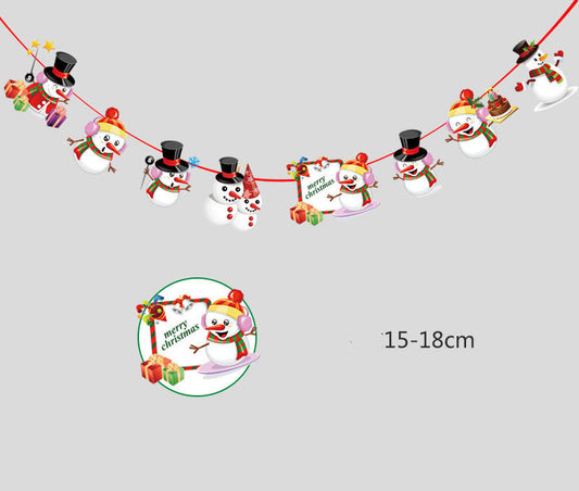 HKM-563731 Multicolor DIY Christmas Pull Flag Pendant for Holiday Decor and Celebrations