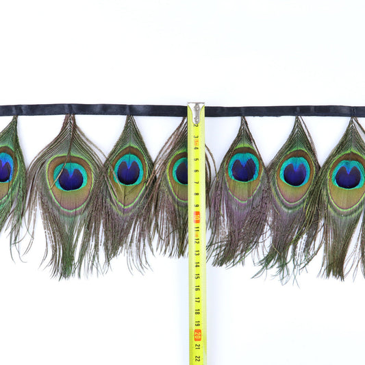 HKM-564691 Peacock Eye Feather Trim Lace Skirt for Fashion Accessories and DIY Projects