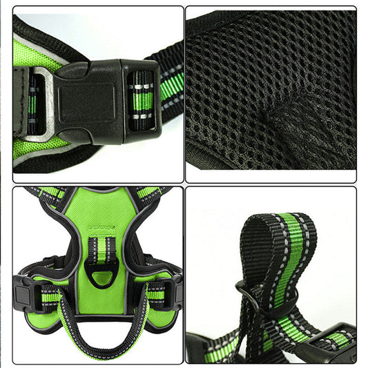 HKM-566099 Breathable Reflective Dog Vest with Chest Straps and Hand Holding Rope - Multiple Colors Available