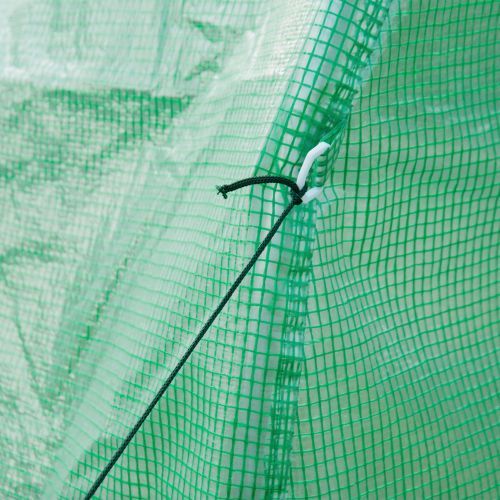 HKM-568211 Walk-in Polytunnel Greenhouse with Zipped Door and 6 Mesh Windows, 3 x 2m, for Outdoor Gardening