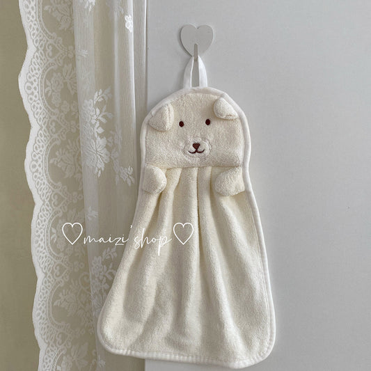 HKM-569939 Cute Coral Fleece Absorbent Face Towels for Kids - Little Bear, Ducks, Penguins & More
