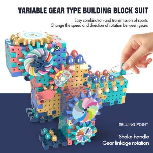 HKM-572243 Creative Building Block Toy Set for Kids - Gear Assembly Educational Puzzle for Ages 6 and Up