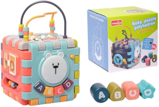 HKM-574611 Six-Sided Baby Activity Cube - Early Learning Polyhedron Play Toy for Cognitive Development