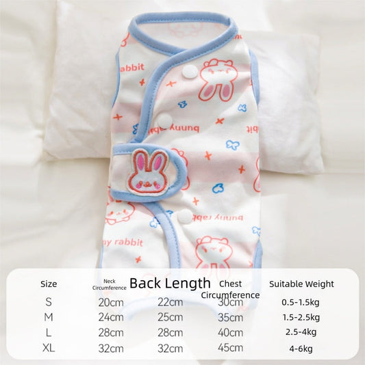 HKM-577427 Cute Cat and Dog Weaning Clothes for Recovery and Comfort - Anti-Lick Belly Protection Outfit