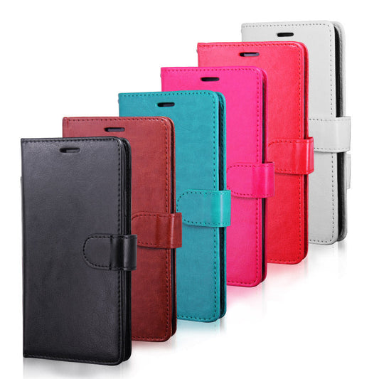 HKM-580819 Crystal Flip Phone Case for iPhone Models - Multiple Colors Available, Durable PU Material