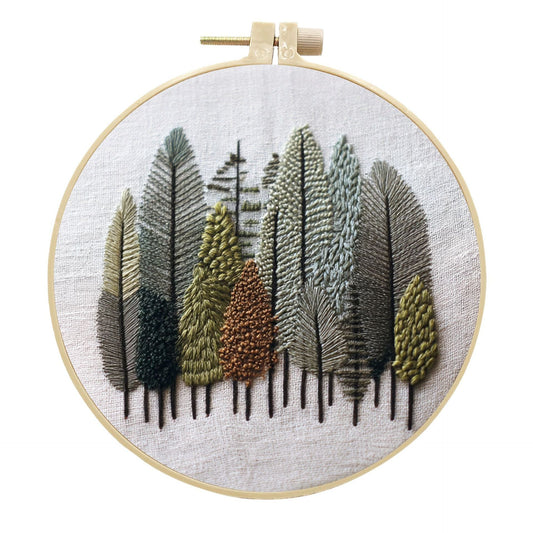 KTX-581395 Creative Handmade Needle and Thread Art Kit with Cotton and Linen Embroidery Fabrics