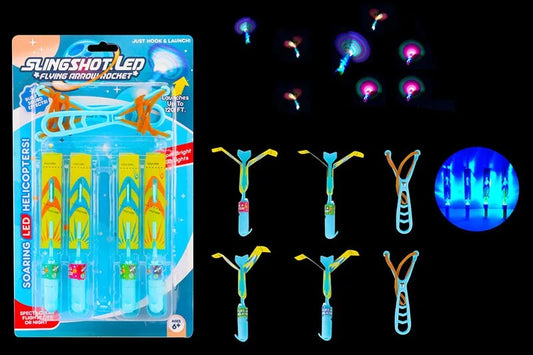 HKM-581523 LED Flying Finger Rocket Toy Set - 4 Pcs Outdoor Play for Ages 2 and Up