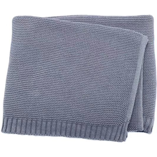 HKM-584019 Soft Knitted Cotton Baby Blanket for Infants - Cozy Nap Cover in Various Colors, Suitable for All Seasons