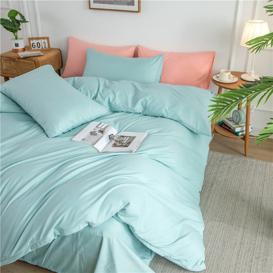 HKM-586323 Washed Cotton Japanese Plaid 4-Piece Bedding Set in Multiple Colors and Sizes