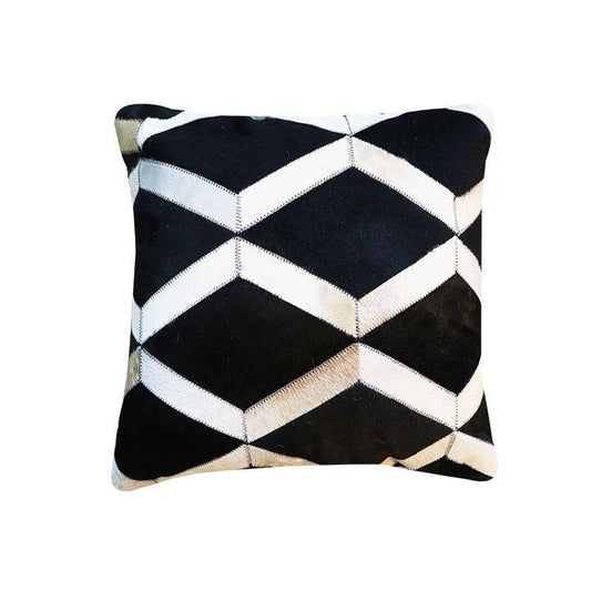HKM-589907 Geometric Cowhide Pillow Cover - 45x45cm Cushion for Home and Car Decoration
