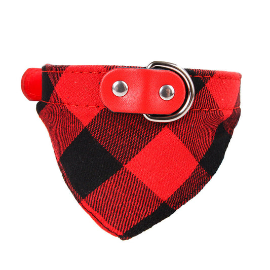 HKM-590483 Cotton Dog Mouth Towel Collar - Adjustable Sizes M, L, XL in Blue, Black, Red, Green