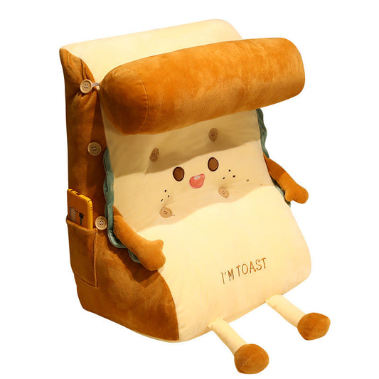 HKM-591059 Soft Plush Waist Support Pillow with Headrest for Sofa, Bed, Office, and Bay Window