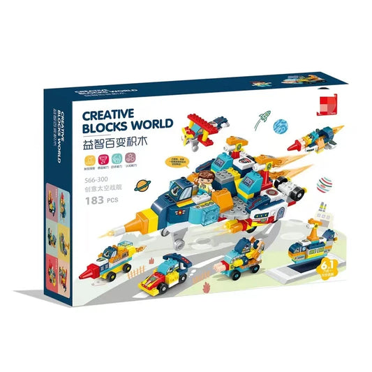 HKM-591763 Creative 6-in-1 Building Block Construction Set for Kids - Perfect for Hands-On Learning and Fun