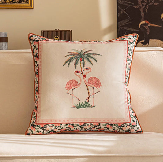 HKM-594195 Luxurious Plant and Flower Pattern Cushions - Square Design in Multiple Sizes and Colors