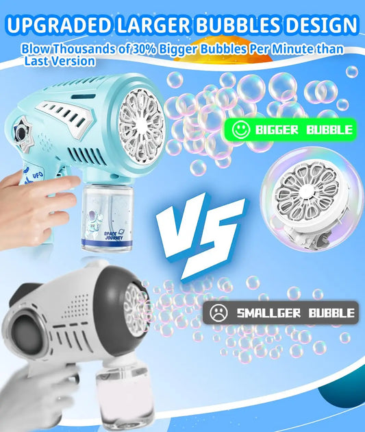 HKM-597331 Rechargeable 72-Hole Bubble Blaster with LED Lights for Kids
