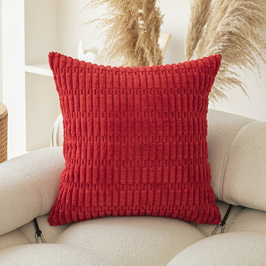 HKM-604563 Boho Striped Throw Pillow Covers for Sofa and Bed - Soft Corduroy Home Decor