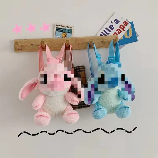 HKM-606419 Kawaii Stitch Plush Backpack Stuffed Toy for Kids – Soft Knapsack for Girls and Boys, Perfect Gift for All Ages