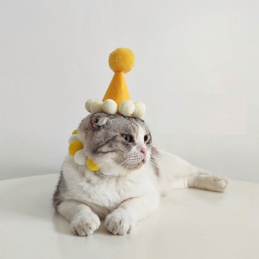 HKM-607251 Adorable Birthday Hat for Small Pets - Perfect Photo Prop for Cats and Dogs