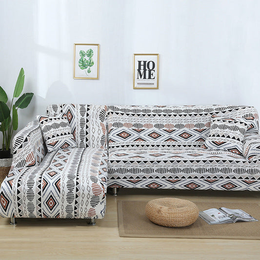 HKM-608211 Fashionable Stretch Print Sofa Cover - Polyester Fiber, Multiple Sizes Available