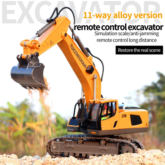 HKM-611027 Remote Control Alloy Excavator Bulldozer Dumper RC Construction Truck Toy Set