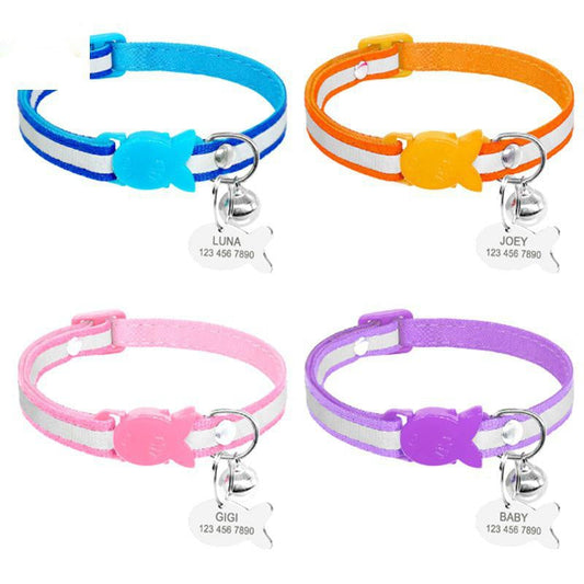 HKM-611539 Adjustable Reflective Safety Collar with Bell in Multiple Colors