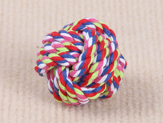 HKM-617235 Cotton Rope Ball Toy for Dogs - Molar Teeth Cleaning 9.5cm & 6cm Sizes