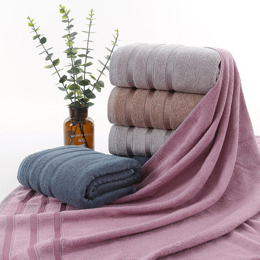 HKM-617363 Bamboo Fiber Bath Towel – Super Absorbent, Soft, Available in Blue, Purple, Gray, and Brown (70x140 cm)