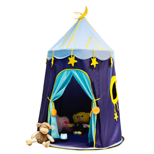 HKM-618899 Indoor Children's Play Tent House - Eco-Friendly Oxford Cloth Castle with Fiberglass Rod Support (110cm x 110cm x 150cm)
