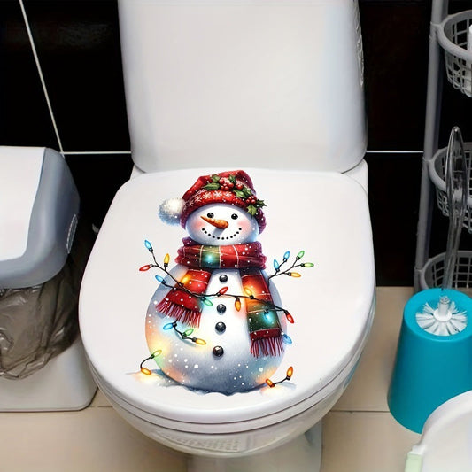 HKM-622483 Waterproof American Style Snowman Christmas Light Wall Stickers – 30x30cm PVC Decor