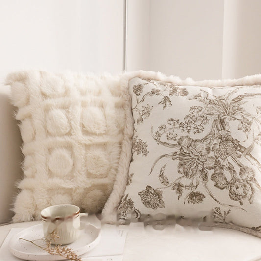 HKM-632403 Gentle Luxury Retro French Printed Plush Pillowcase - Multiple Styles Available