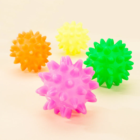 HKM-633043 Colorful Hollow Sounding Sea Urchin Toy Ball for Pet Training - Rubber, 6cm Diameter