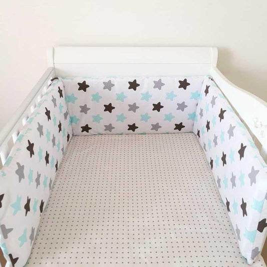 HKM-634067 Kids' Pure Cotton Removable Bed Set with Anti-Collision Guardrail and Canopy - 200x30 cm