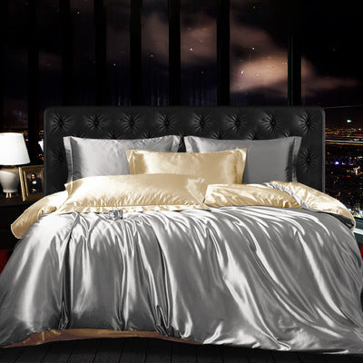 HKM-635219 Silk Four-Piece Modern Minimalist Quilt Cover Set for Various Bed Sizes