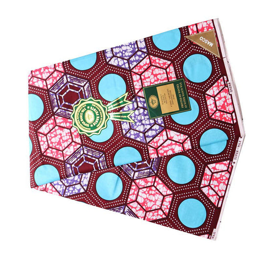 HKM-646931 African Ethnic Batik Double-sided Printed 100% Cotton Fabric - Versatile for Apparel and Home Décor