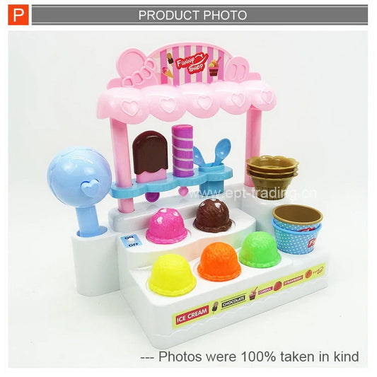 HKM-652691 Kids Kitchen Playset with Simulation Cooking Utensils and Ice Cream Machine Toy
